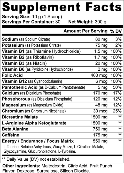 Gorilla Labs FX Nitric Shock Pre-Workout Powder (Fruit Punch)